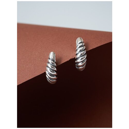 Серьги Shine & Beauty, латунь, серебрение,