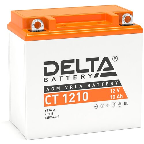 Аккумулятор для спецтехники DELTA Battery CT 1210 12В / 10А·ч, 137x77x135, полярность