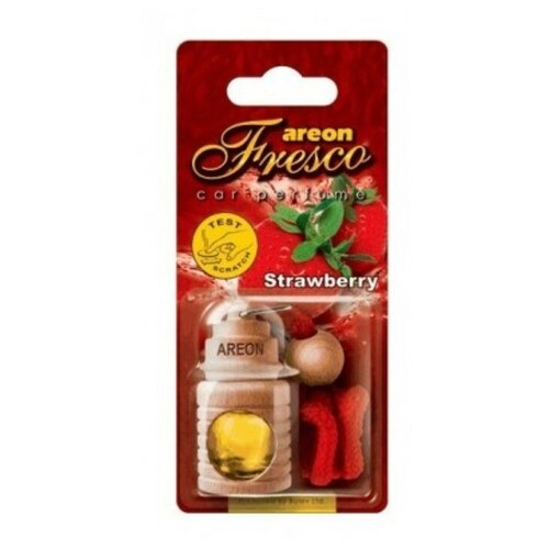 Ароматизатор AREON деревянный с флаконом FRESCO Strawberry /блок