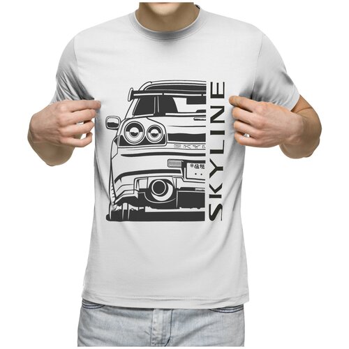 Мужская футболка «Skyline» (L, белый)