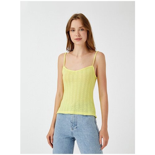 Майка KOTON WOMEN, 1YAK33471EK, цвет: YELLOW, размер: M