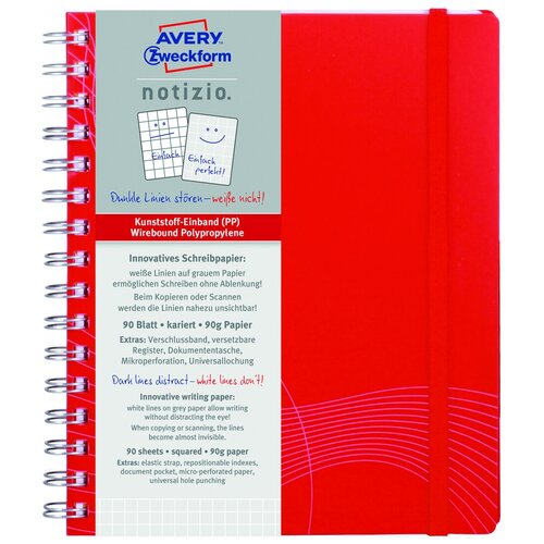 Блокнот Avery Zweckform NOTIZIO 7031 A5 пластик 90стр. клетк