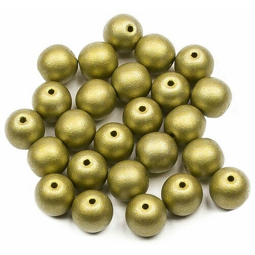 Стеклянные чешские бусины, круглые, Round Beads, 6 мм, цвет Alabaster Metallic