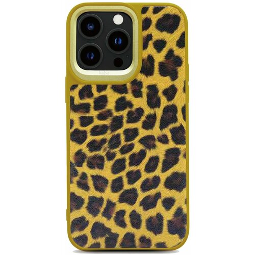 Чехол iPhone 14 Pro 6.1 полиуретановый Kajsa Leopard Pattern желтый