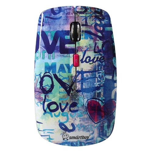 Беспроводная мышь SmartBuy SBM-327AG-LV-FC Love Full-Color Print Blue USB,