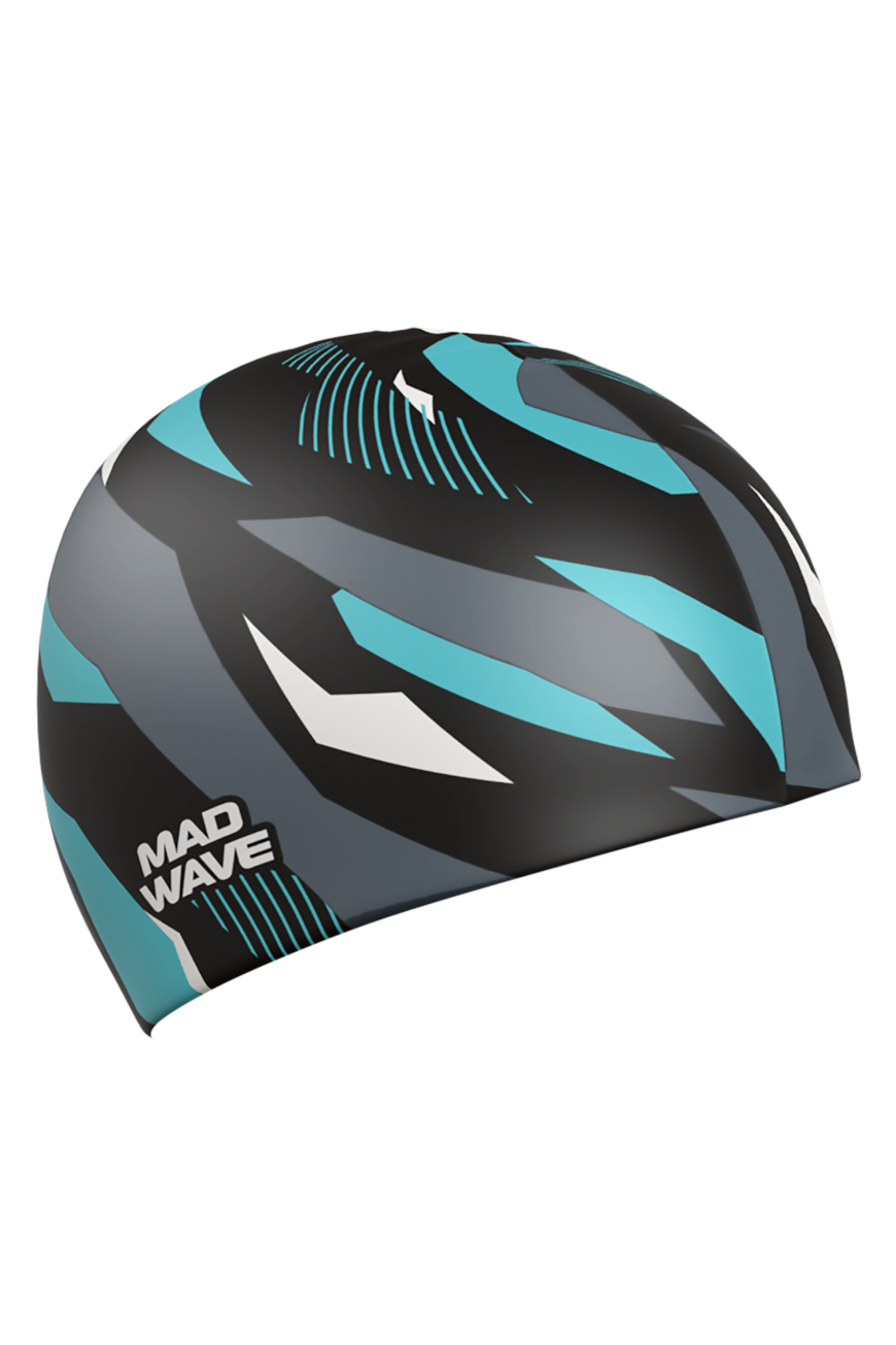 Шапочки силиконовые с рисунком  Mad Wave Силиконовая шапочка Stripes