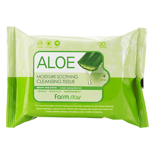 Снятие макияжа  BBcream FarmStay Aloe Moisture Soothing Cleansing Tissue