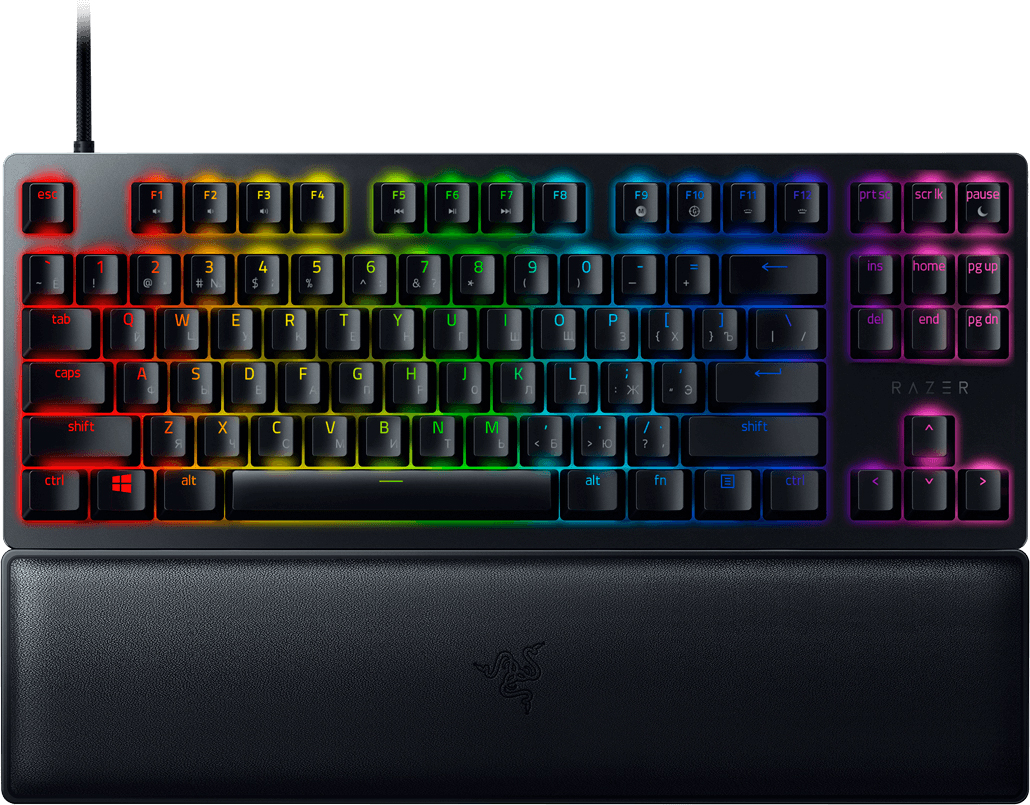   BeCompact Клавиатура проводная Razer Huntsman V2 Tenkeyless (Purple Switch) RGB черная