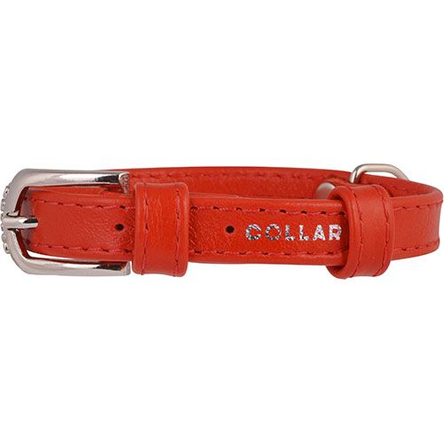 Ошейник для собак COLLAR Glamour без украшений 9мм 19-25см красный