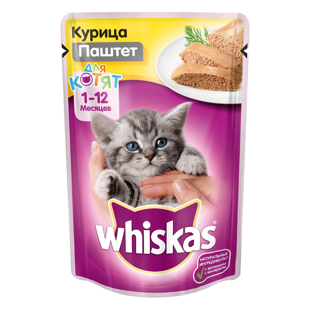 Корм для котят Whiskas курица паштет пауч 85г
