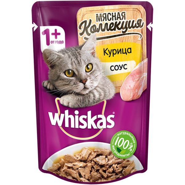 Корм для кошек Whiskas Meaty курица пауч 85г