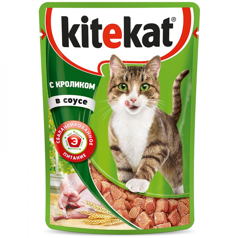 Корм для кошек Kitekat кролик в соусе конс. пауч 85г