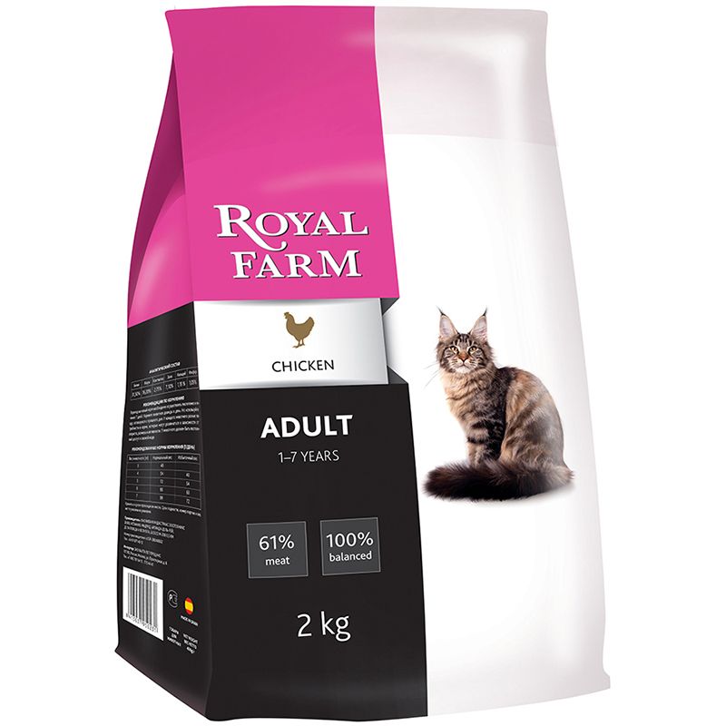 Корм для кошек ROYAL FARM курица сух. 2кг