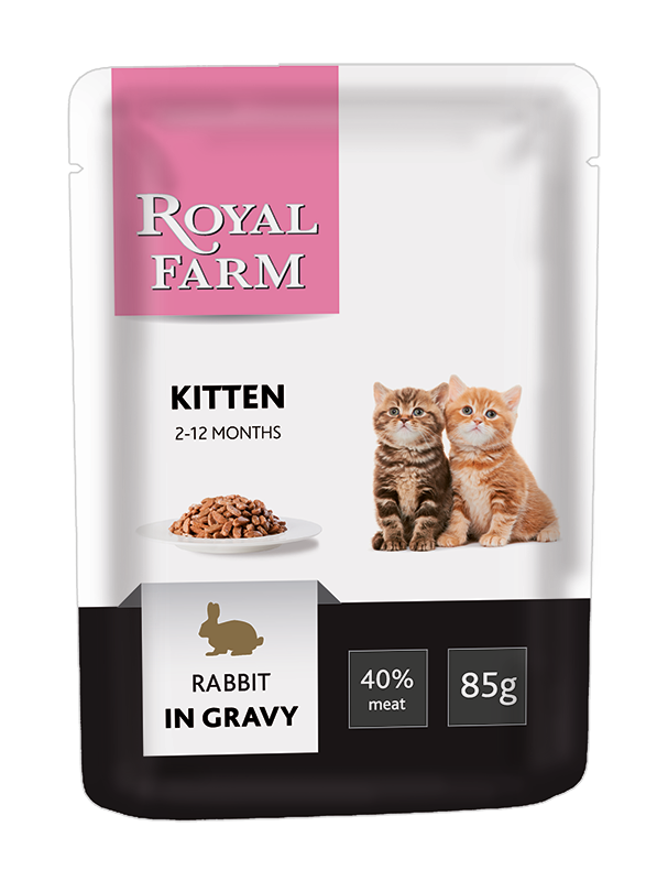 Корм для котят ROYAL FARM кролик в соусе пауч 85г