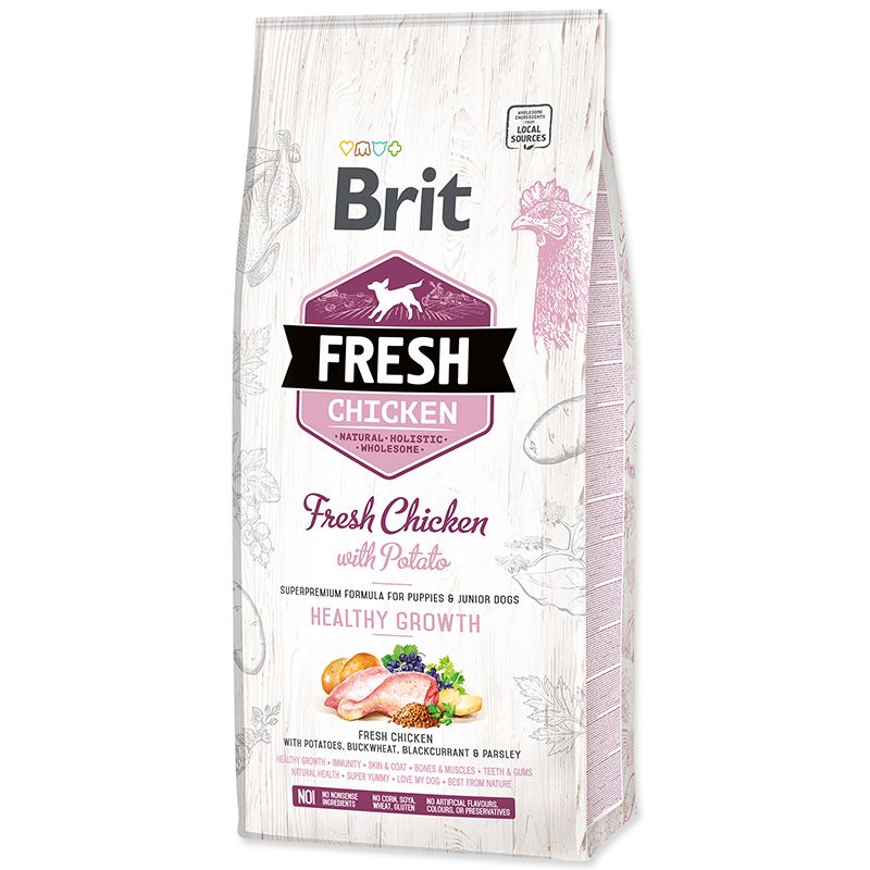 Корм для щенков Brit Fresh Курица с картофелем сух. 12кг