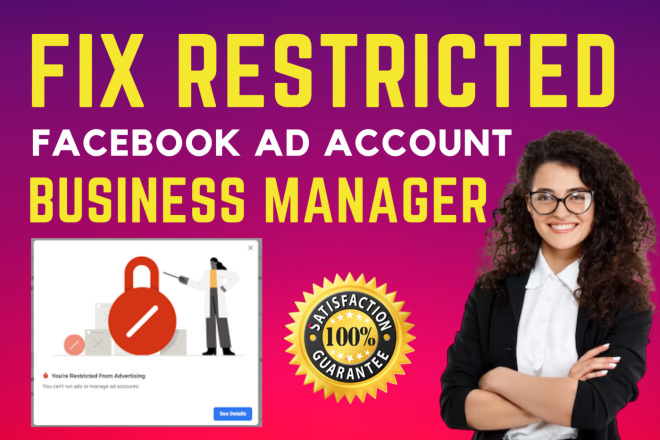 Соцсети и SMM  Kwork Исправлю ограниченный рекламный аккаунт Facebook и Business Manager