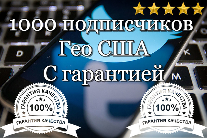 Соцсети и SMM  Kwork 1000 подписчиков США в Twitter