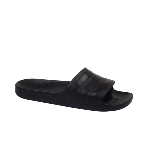 Мужские шлепанцы черные резиновые пляжные Adidas Adilette Aqua