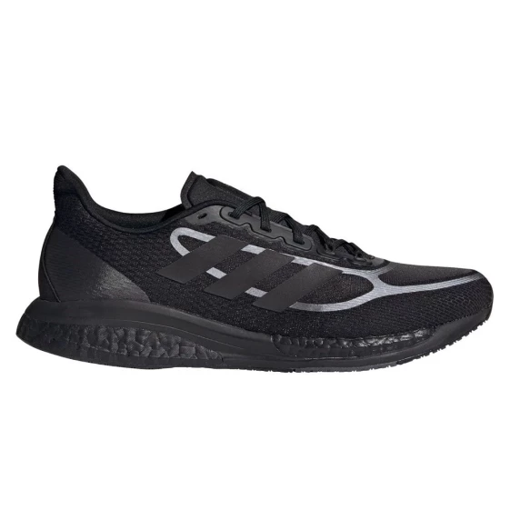 Мужские кроссовки спортивные для бега черные текстильные низкие Adidas Supernova