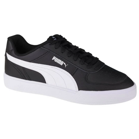 Мужские кроссовки повседневные черные кожаные низкие демисезонные Puma Caven M 380810 04