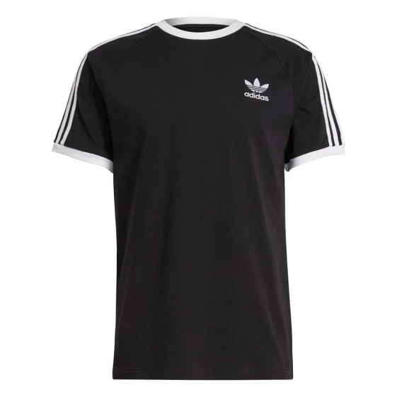 Мужская футболка спортивная черная с логотипом для бега Adidas 3STRIPES Tee