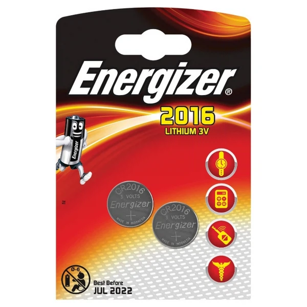   Аксон батарейка дисковая cr2016 energizer miniatures lithium, 2шт