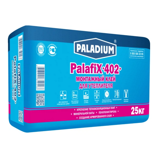 клей для утеплителя paladium palafix-402, 25 кг