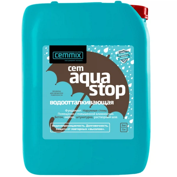 Добавки для строительных растворов пропитка водоотталкивающая cemmix cemaquastop, 5 л