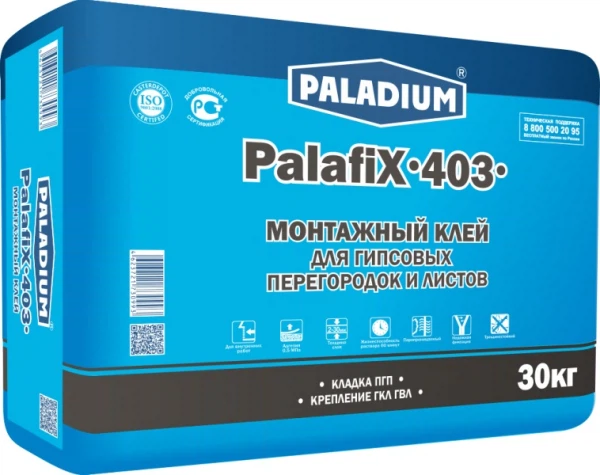 Клей для блоков клей монтажный paladium palafix-403, 30кг