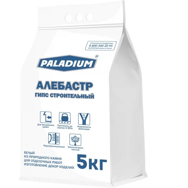 Штукатурка  Аксон гипс строительный белый alabaster paladium, 5 кг