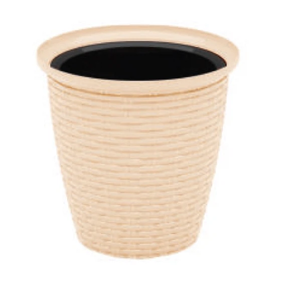 кашпо rattan d 185мм/3 л с внутренним горшком 1,5 л сливочный