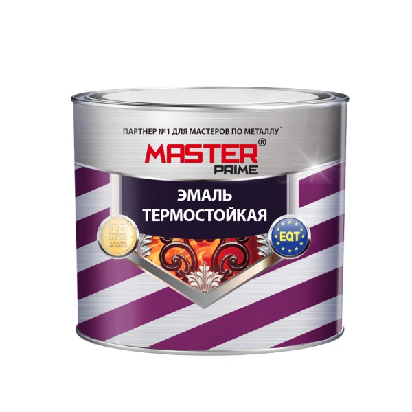 эмаль термостойкая master prime серебро 0.4 кг