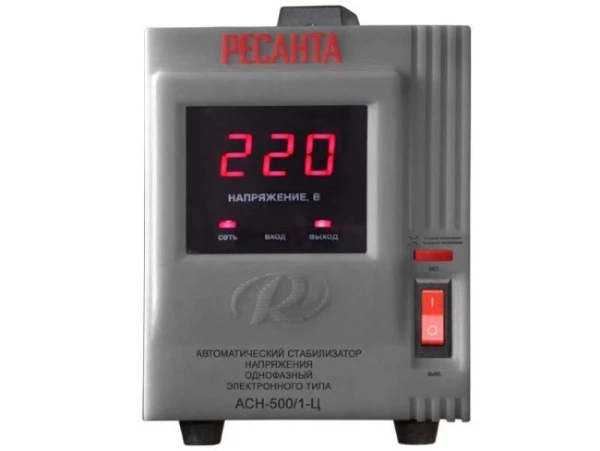 стабилизатор ресанта ach-500/1-ц 140-260в ip20,0,5квт 63/6/1