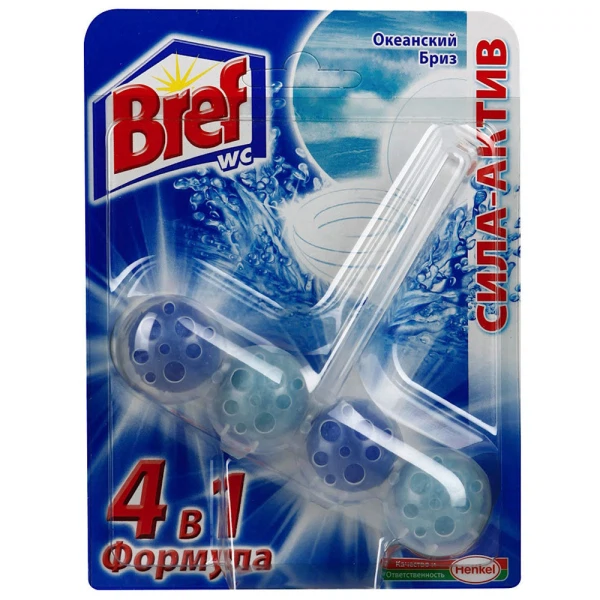 освежитель для унитаза bref сила-актив 50г океанский бриз