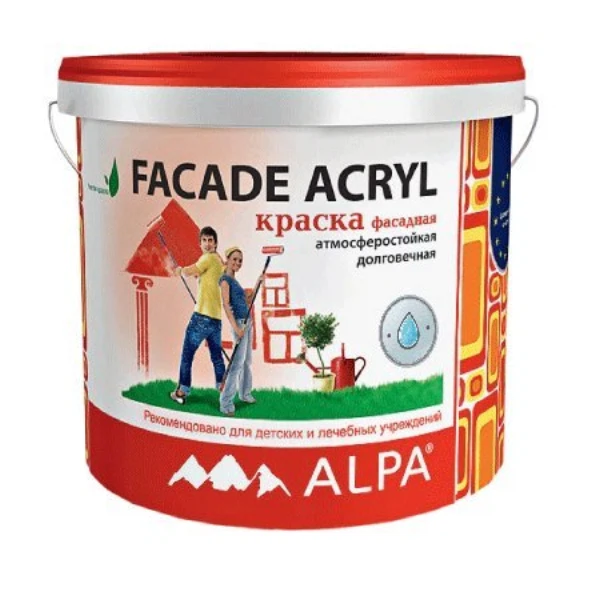 Фасадные краски  Аксон краска fasade acryl акриловая фасадная база а 9л