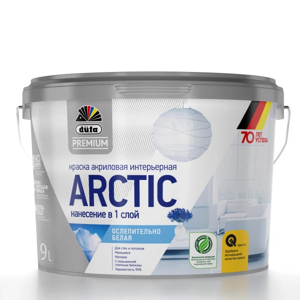 Краски для стен  Аксон краска dufa premium arctic акриловая интерьерная ослепительно белая база a 9л