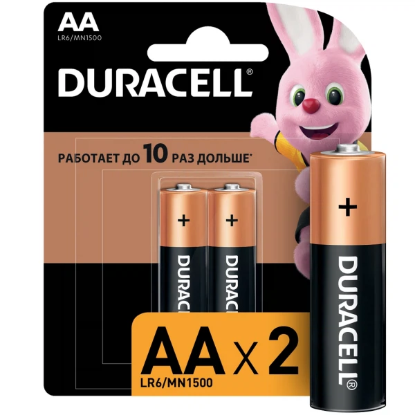  батарейка (аа, алкалиновая, 2шт) duracell, basic cn