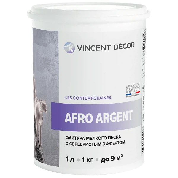 покрытие vincent decor afro argent декоративное 1л