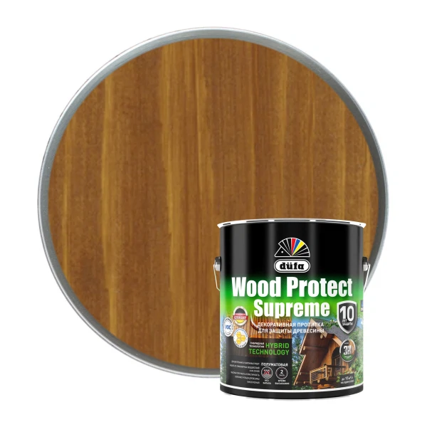 dufa пропитка wood protect supreme, тиковое дерево  2,5л