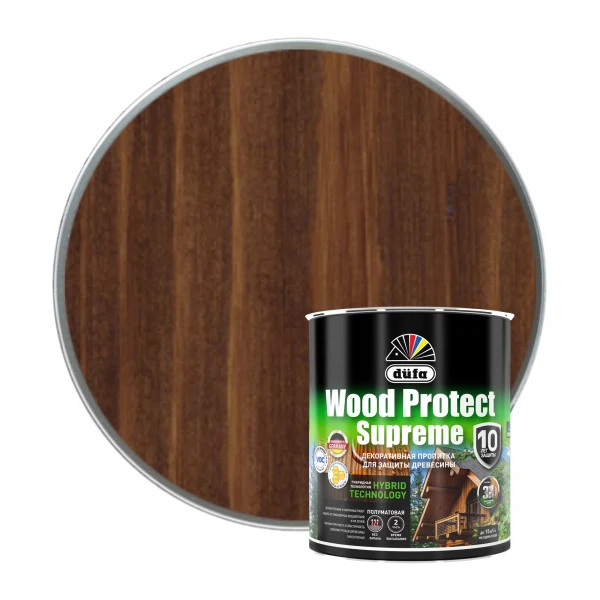 dufa пропитка wood protect supreme, орех   0.75л