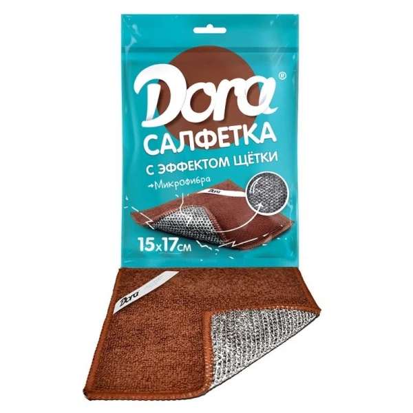 салфетка 17*15см с эффектом щетки dora микрофибра 2001-010