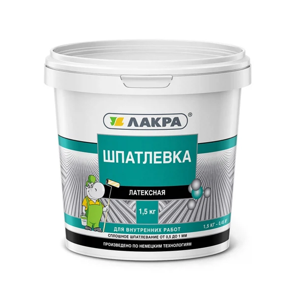 Готовые шпаклевки  Аксон шпатлевка лакра латексная для внутренних работ 1,5кг