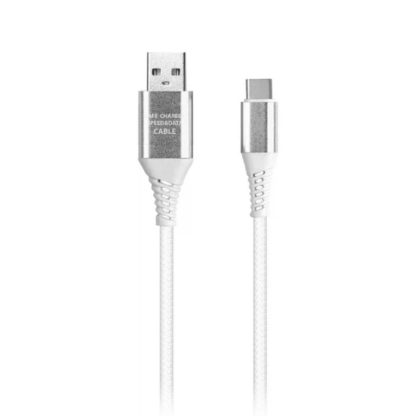 кабель usb/type-c, 1м, 2а, белый, в резин.оплетке, ik-3112erg-nbwhite, smartbuy