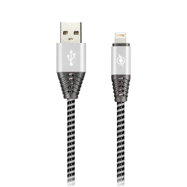 кабель usb/8-pin (lightning) 1м, 2а, серый, ik-512hh-nbgray, smartbuy