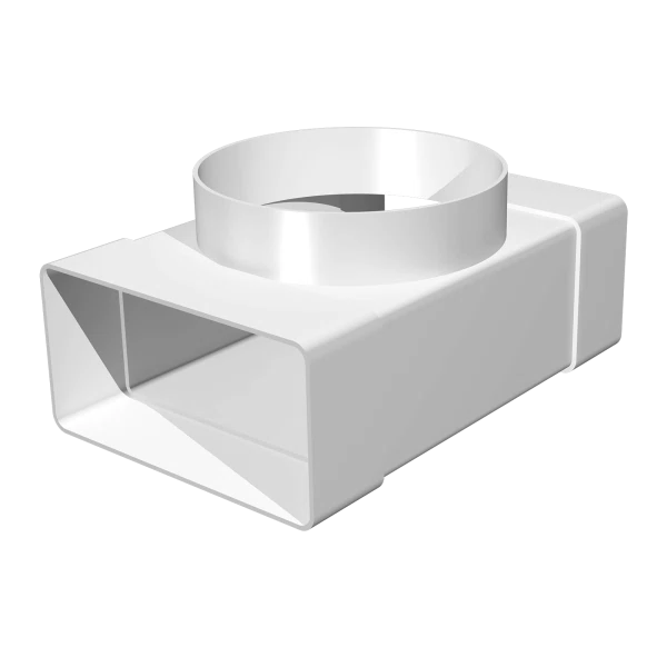 Колена вентиляции  Аксон тройник т-образный соединительный пвх 60*204/125мм под фланец распредел., 620тф12,5п, эра