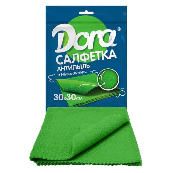 салфетка 30*30см антипыль dora микрофибра 2001-003