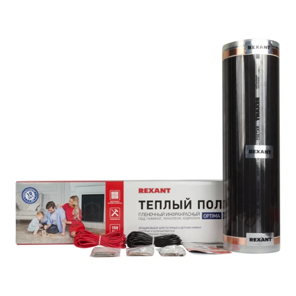 теплый пол пленочный rexant optima 150 6м2/0,5*12м/900вт