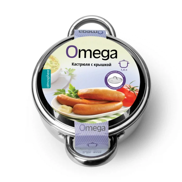 кастрюля с крышкой omega, 1.4 л