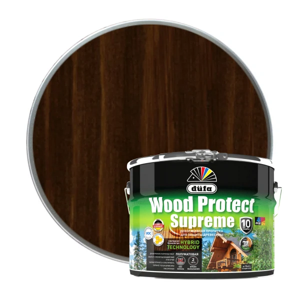 dufa пропитка wood protect supreme, палисандр  9л