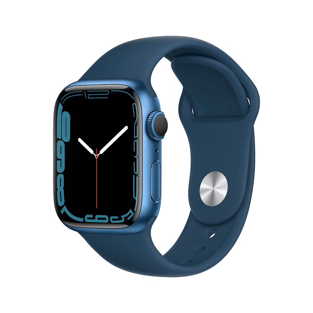 Apple Watch Series 7 GPS 41mm (корпус - синий, спортивный ремешок цвета синий омут, IP67/WR50)